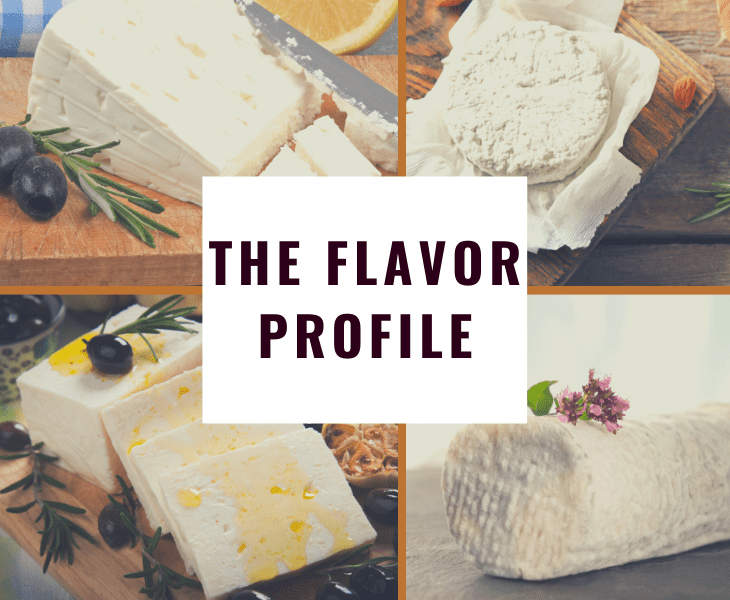 a flavor of feta vs goat cheese
